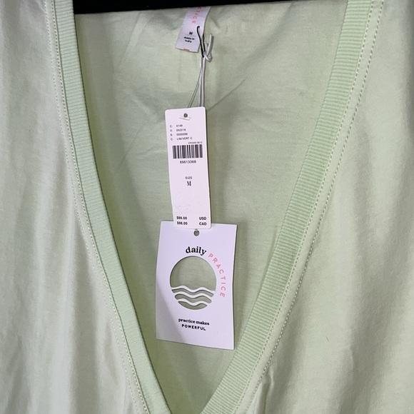 NWT Anthropologie Daily Practice Montauk V-Neck Mini Dress Wrap Lime M - Picture 11 of 13